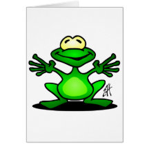Grenouille amicale cartes de vœux