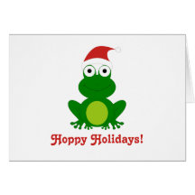 Grenouille de houblon de Père Noël de vacances Carte De Vœux