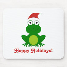Grenouille de houblon de Père Noël de vacances Tapis De Souris