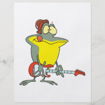 grenouille drôle jouant la guitare électrique tract customisé
