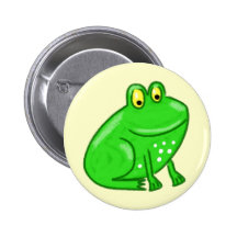 Grenouille mignonne de bande dessinée badge avec épingle