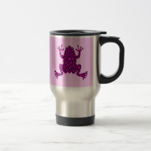 grenouille rose de coeurs tasse