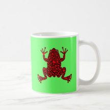 grenouille rouge de coeurs tasse à café