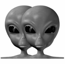 Grey Alien Duo Photo Sculpture Keychain
