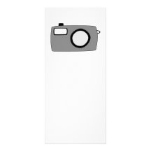 Grey and Black Camera. On White. Customized Rack Card