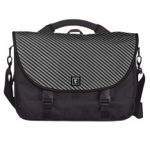 Grey and Black Diagonal Stripes Laptop Computer Bag