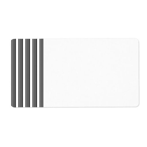 Grey and Black Stripes on White Label Template