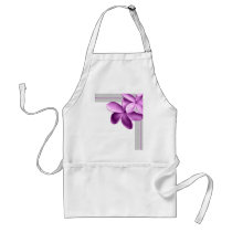 Grey and Eggplant Plumeria Aprons