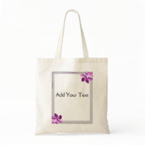 Grey and Eggplant Plumeria Bag