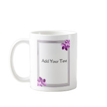 Grey and Eggplant Plumeria Mugs