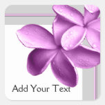 Grey and Eggplant Plumeria Sticker