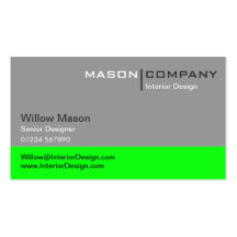 Grey and Lime Green Corporate Business Card