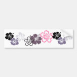 grey and pink hibiscus Hawaiian  theme Bumper Stickers