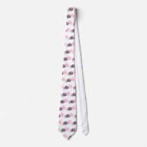 grey and pink hibiscus Hawaiian  theme Custom Tie