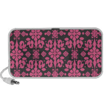 grey and pink shabby damask funky iPhone speaker