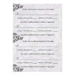 Grey and Red Damask Swirl RSVP Postcard Custom Invitations