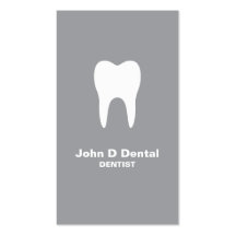 Grey and white dental dentist  business card