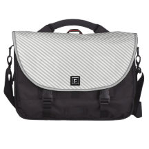 Grey and White Diagonal Stripes Computer Bag