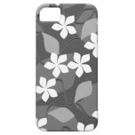 Grey and White Flowers. Floral Pattern.