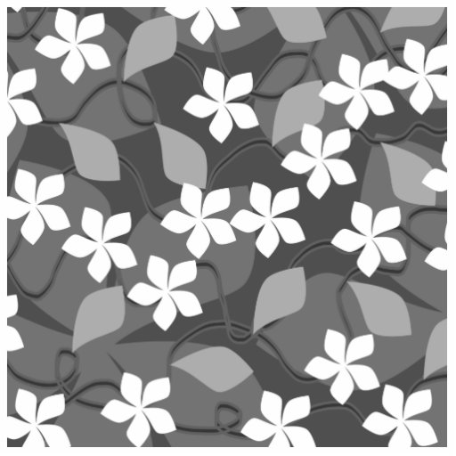 Grey and White Flowers. Floral Pattern. Acrylic Cut Outs