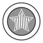 Grey and White Star Sticker