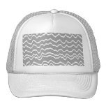 Grey and White Wave Pattern. Hat
