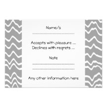 Grey and White Wave Pattern. Personalized Invitations