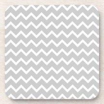 Grey and White Zigzag Stripes. Coasters