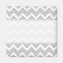 Grey and White Zigzag Stripes. Magnet