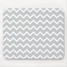 Grey and White Zigzag Stripes. Mousepad