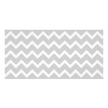 Grey and White Zigzag Stripes. Customized Photo Card