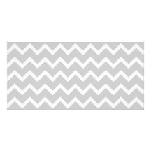 Grey and White Zigzag Stripes. Customized Photo Card