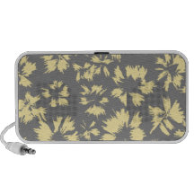 Grey and yellow floral pattern. laptop speaker