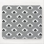 grey black and white tiny damask pattern mousepad