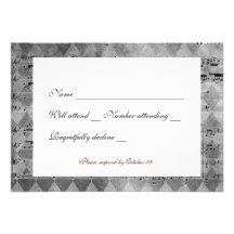 Grey Black Chevron Music rsvp with envelopes Personalized Invite