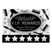 Grey & Black Salon Loyalty Business Cards