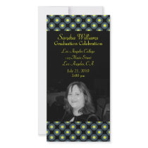 grey black yellow graduation photo greeting card
