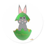 Grey Bunny Green Christmas Ornament Merry Christma stickers