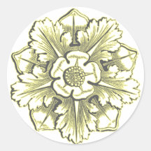 Grey & Buttercream Cathedral Flourish Sticker