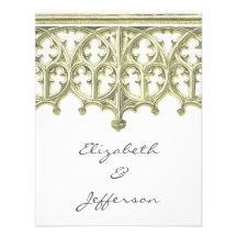 Grey & Buttercream Cathedral Wedding RSVP Announcement