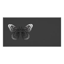 Grey Butterfly Photo Card