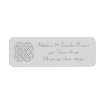 Grey Celtic Knot Thin Envelope Address Labels