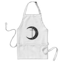 Grey Celtic Sword and Moon Apron