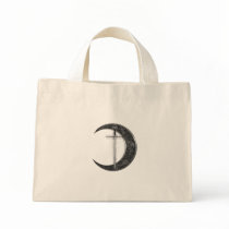 Grey Celtic Sword and Moon Tote Bag