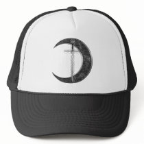 Grey Celtic Sword and Moon Trucker Hats