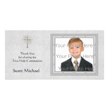 Grey Circles, Cross, Religious Photo Card