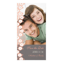 Grey Coral Save the Date Wedding Photo Cards