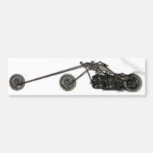 Grey Custom Motorcycle Bumper Sticker