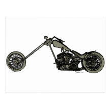 Grey Custom Motorcycle Post Cards