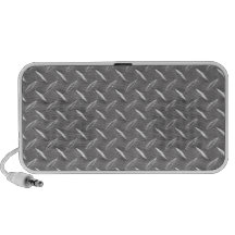 Grey Diamond Plate iPod Speakers